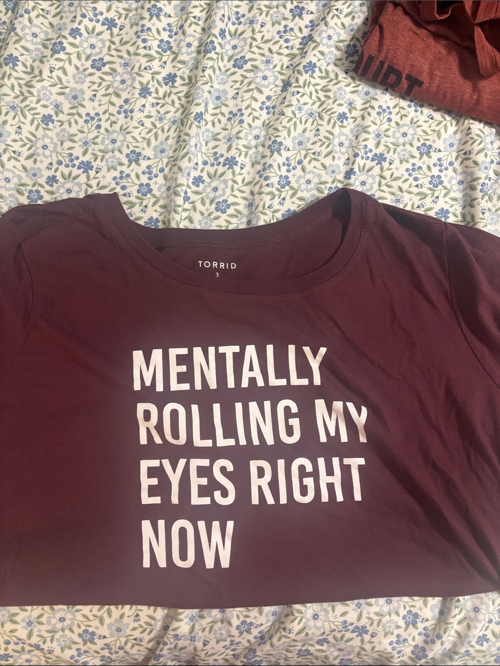 torrid Burgundy Graphic Tee with White Slogan